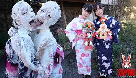 New Year's Special: Kimono Messy Lesbian Play - Yua Nanami & Amari Hoshi