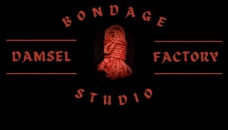 Mindy chair tied and tape gagged in a leather skirt and heels