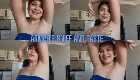 Sniffing and tasting my armpits