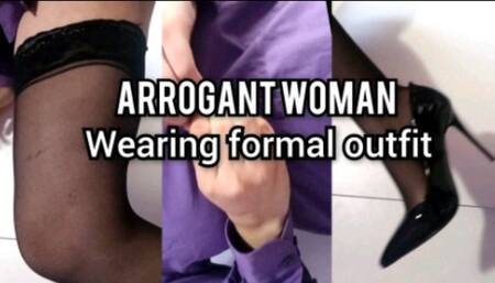 Arrogant woman teasing you