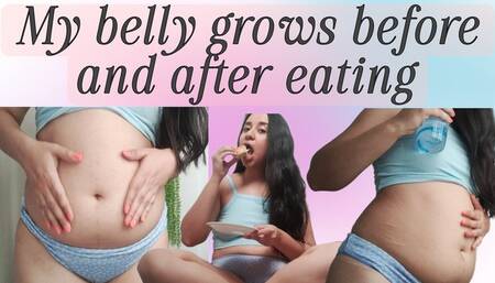 My belly before and after eating