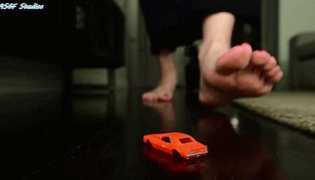New Model with BIG FEET! Car crush! Part 2 barefoot! - MOV