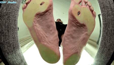 New Model tall latina blonde with BIG FEET! GLASS POV! Part 2- MOV