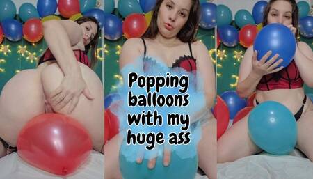 Who's popping first? You or this balloon? Popping balloons with my huge ass