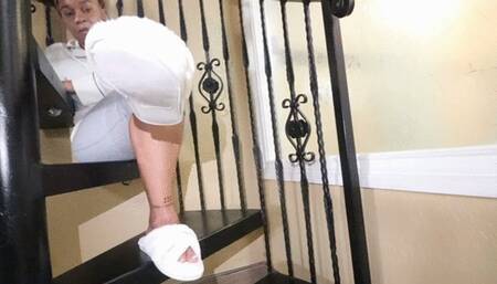 Black and White Frenchies Slippers Dangling