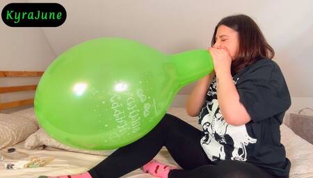 My First Blow to Pop of 2025 - Looner Girl Kyra June blow to pops an assortment of balloons - First B2P of 2025