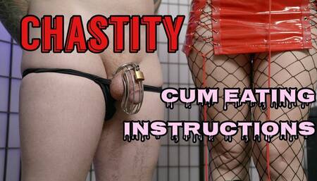 Chastity Cage Cum Eating Instructions with Autumn Bodell
