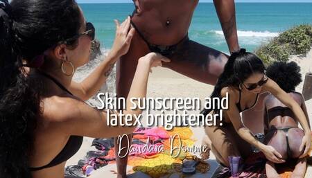 Dandara Domme: Slather on my skin with sunscreen and shine my latex with pjur (EN-4K)