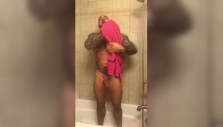 Showering with a raging hard on