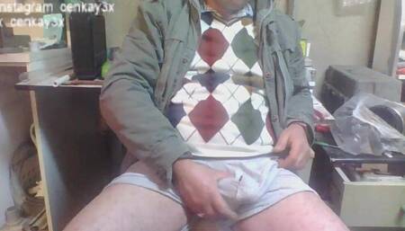 Master Turk Is Playing with His Balls in the Workshop