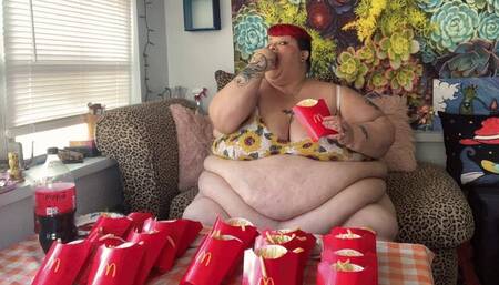 SSBBW’s Gluttonous 20 Lg Fries Pigout Challenge SD