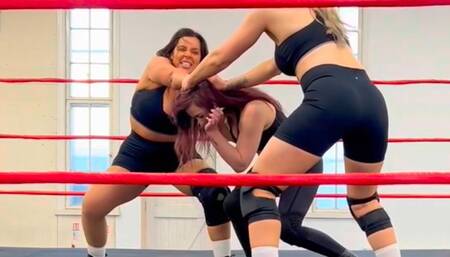 hair pulling, back scramming And double submissions