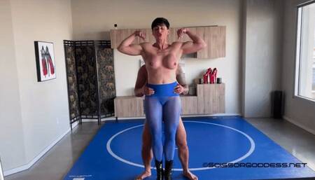 Thigh Fucking An Amazon - Goddess Rapture Makes Her Short Slave Fuck Her Muscular Thighs While She Flexes and Humiliates Him - Muscle Worship and Breast Smothering Are Added In For Complete Female Domination - UltraHD (WMV)