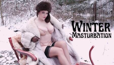 Winter Masturbation on a sleigh in Honey Birdette lingerie and fur coat