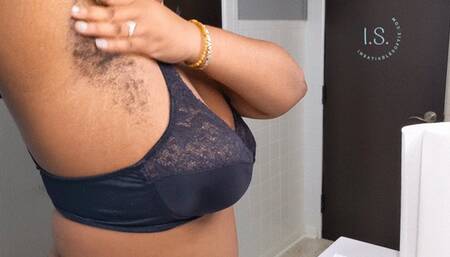 Ebony BBW Shaves Her Hairy Armpits for You 4K