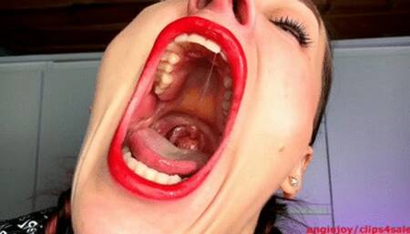 Dental checkup with deep yawn HD