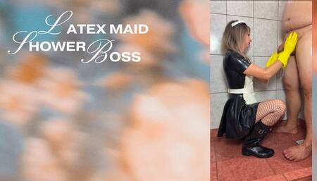 blowjobs and handjobs in latex maid shower
