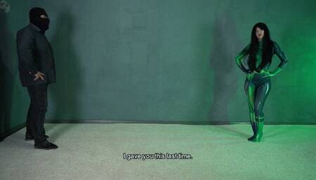 Shigo in a clear vacuum cube