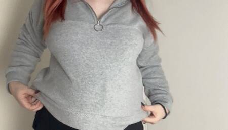 Pregnant stripping and pov fucking of my face and tits