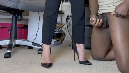 Boy cums on his milf teachers heels