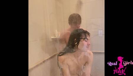 Gorgeous Teen Gets Fucked Like a Toy in the Shower - Megan Marx