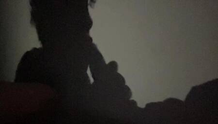 Delicious Game of Shadows, Shadow Woman Sucks the Silhouette of the Big Dick Until the Cum Explodes