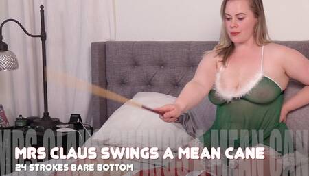 Mrs Claus swings a mean Cane - Bare Bottom 24 strokes HD 1080p Mov file