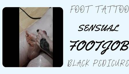 Lady Angela REAL session SENSUAL footjob foot tattoo black pedicure dungeon