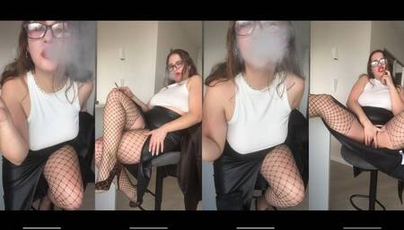 hot secretary with red lips