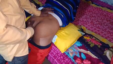 Indian Girl's Ass Fucked on the Bed by Spitting