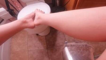 POV tiny man shaves giantess legs, pussy & armpits 2