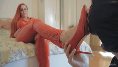 Red Latex And Foot Domination (HD)