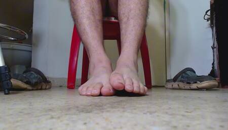 dirty feet with long nails