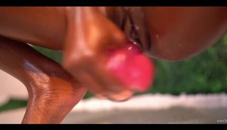 XXX Oiled and Ready to Fuck Her Black Pussy
