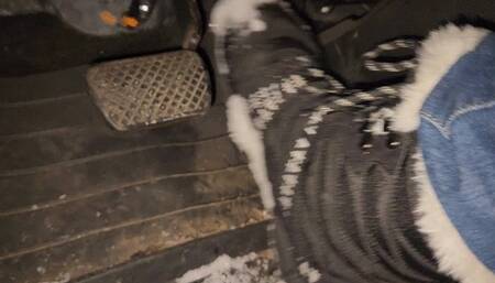 Quick Store Trip in Snow Boots