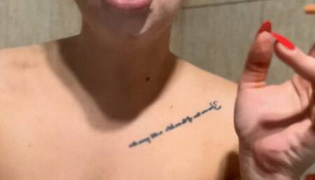 Smoking & teasing you in the bathtub