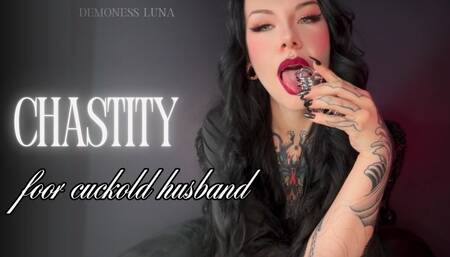 Chastity cage for cuckold husband FEMDOM POV