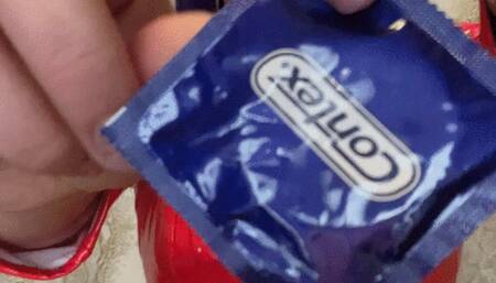 val in latex dress pop condoms with spit