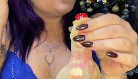 hot video blow balloons in big balloon