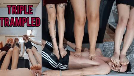 #77 - Beatriz, Red-C and Madu – Triple Trampling the Tied Slave (Customer Suggestion)