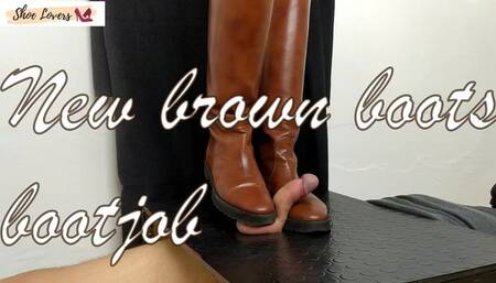 Brown riding boots: cock crush, shoejob, bootjob bgm