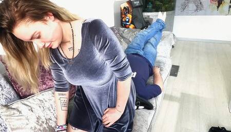 Face Sitting In A Velvet Dress