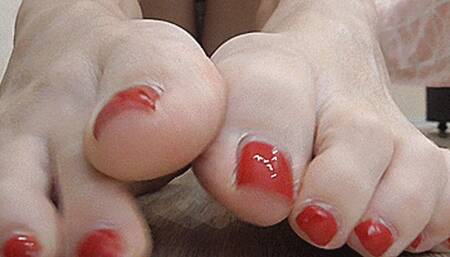 Red nail polished fingers! MP4