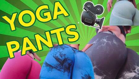 Yoga pants trying on