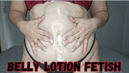 Belly lotion fetish