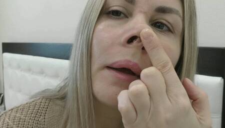 Pick it out then put it back in your nostril, then pick it out again MOV FULL HD 1080p