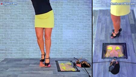 Trampling His Cock & Balls Under My Office Dolly Shoes - Split Cam - A124SPLIT