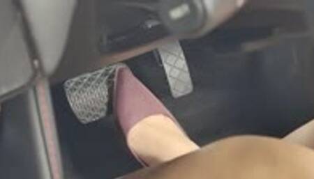 My Wife drives home in Her Purple Stilettos