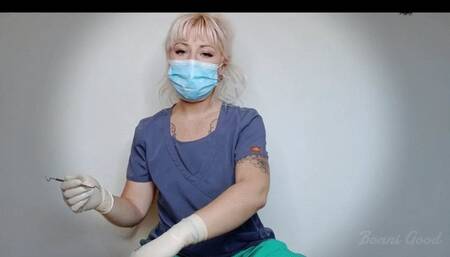 Dentist Relaxes you with a Gloved Hand Job