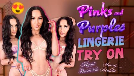 Pink and Purple Lingerie Try On